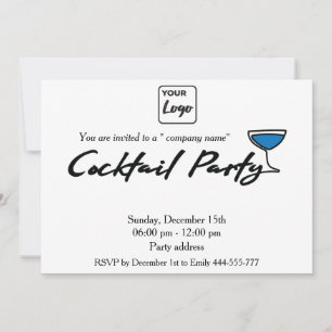 Modern minimalist logo cocktail party corporate invitation