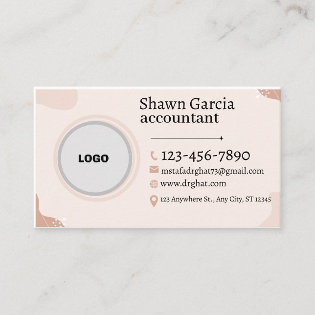 Modern Minimalist Logo | Custom Icons  Business Ca Card (Front)
