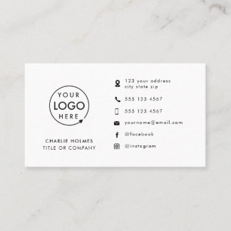 Modern Minimalist Logo | Custom Icons Social Media Business Card