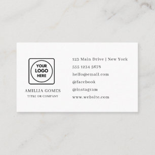 Modern Minimalist Logo Custom Social Media Business Card