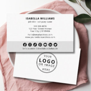 Modern Minimalist Logo Custom Social Media Icons Business Card