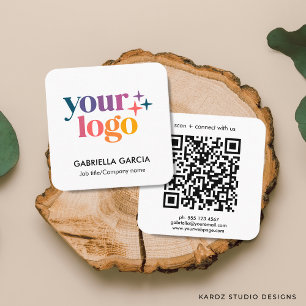 Modern Minimalist Logo QR Code Basic Square Business Card