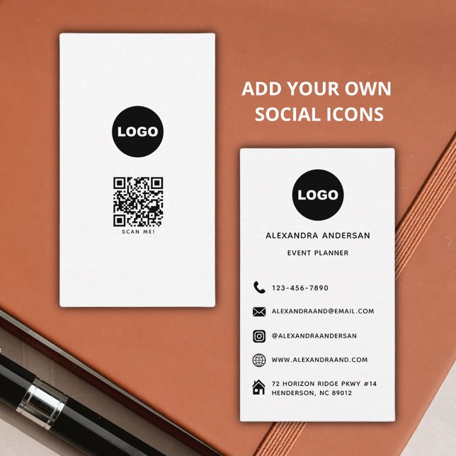 Modern Minimalist Logo Qr Code Professional  Business Card (Modern Minimalist Logo Qr Code Professional Business Card)
