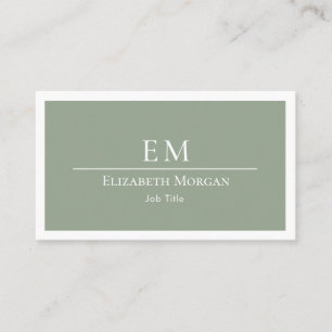 Modern Minimalist Logo Sage Green Simple Business Card
