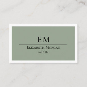 Modern Minimalist Logo Sage Green Simple Business Card