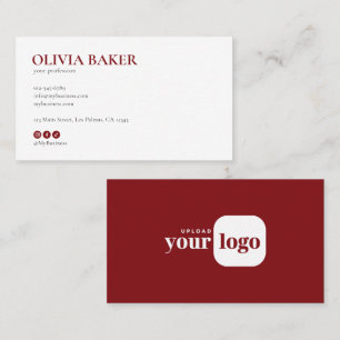 Modern Minimalist Logo & Social Media Icons Business Card