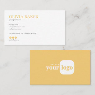 Modern Minimalist Logo & Social Media Icons Business Card