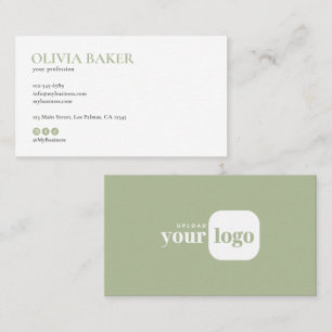Modern Minimalist Logo & Social Media Icons Business Card