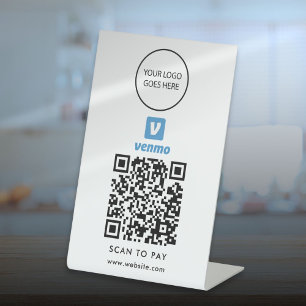 Modern Minimalist Logo Venmo Scan To Pay Pedestal Sign