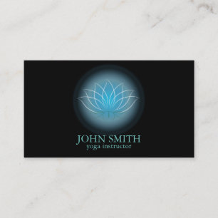 Modern Minimalist Lotus Yoga Instructor Business Card