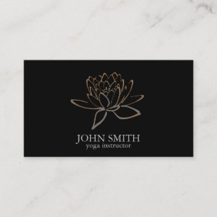 Modern Minimalist Lotus Yoga Instructor Business Card