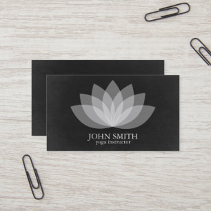 Modern Minimalist Lotus Yoga Instructor Business Card