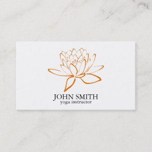 Modern Minimalist Lotus Yoga Instructor Business Card