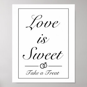 Modern Minimalist Love is Sweet Treat Wedding Sign