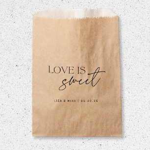 Modern Minimalist Love is Sweet Wedding Favour Bags