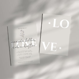 Modern Minimalist LOVE Wedding Invitation