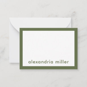 Modern Minimalist Lowercase Name Olive Card
