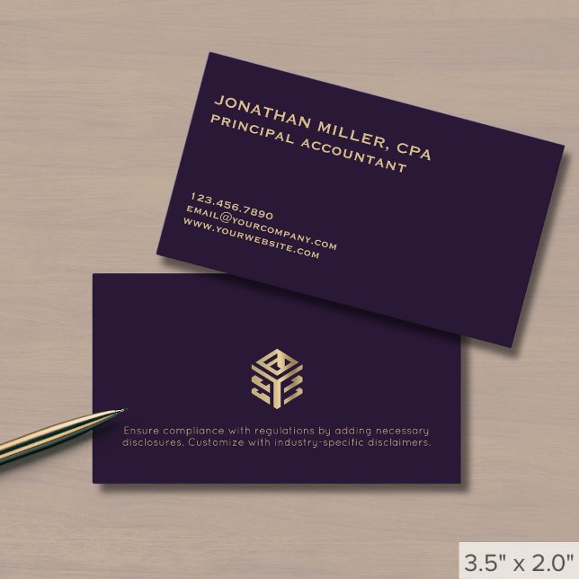 Modern Minimalist Luxe Gold Logo Business Card (Creator Uploaded)