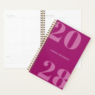 Modern Minimalist Magenta Bold Typography Planner