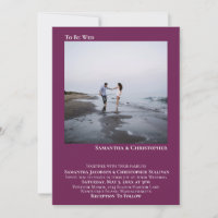 Modern Minimalist Magenta Plum Photo Wedding