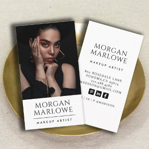 Modern Minimalist Makeup Artist Photo   Business Card
