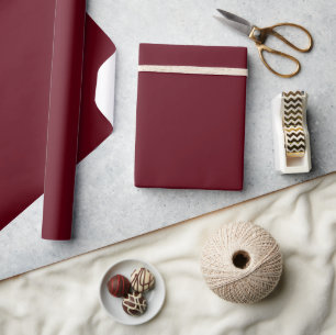 Modern Minimalist Maroon Burgundy Solid Color Wrapping Paper
