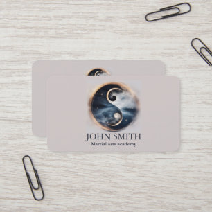 Modern Minimalist Martial Arts Yin Yang Karate Business Card
