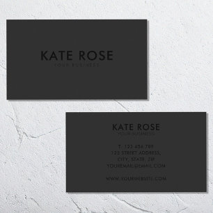 Modern Minimalist Matte Black Business Card