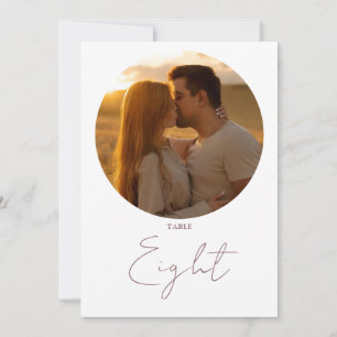 Modern Minimalist Mauve Script Table Number