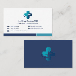 Modern Minimalist Medical Practice   Custom Logo Business Card