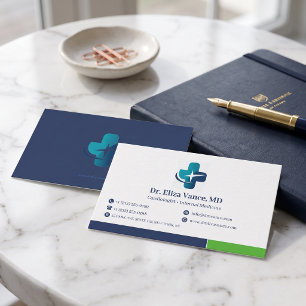 Modern Minimalist Medical Practice Custom Logo Business Card