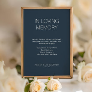 Modern Minimalist Memorial Wedding Poster