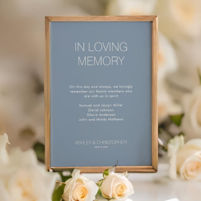 Modern Minimalist Memorial Wedding Poster (Creator Uploaded)