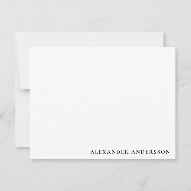 Modern Minimalist Men's Personalised Note Card (Front)
