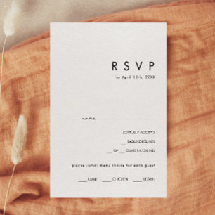 Modern Minimalist Menu Choice RSVP Card