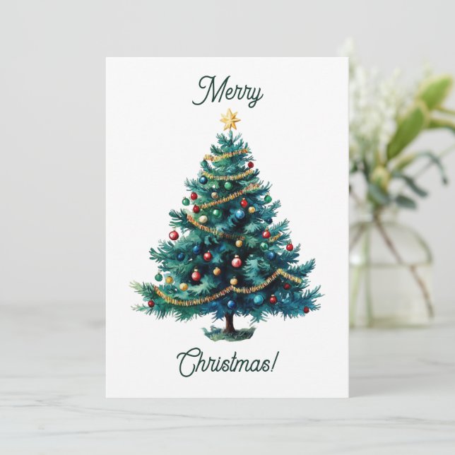 Modern  Minimalist  Merry Christmas Card (Standing Front)