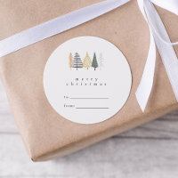 modern minimalist merry christmas gift sticker