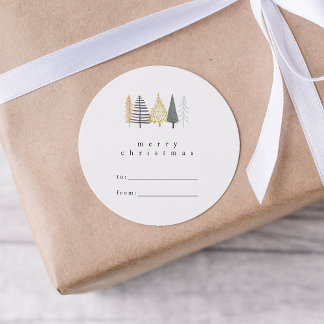 modern minimalist merry christmas gift sticker