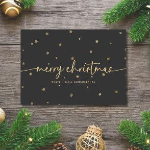 Modern Minimalist Merry Christmas Script Business Holiday Card