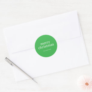 Modern Minimalist Merry Christmas Simple Lime Classic Round Sticker