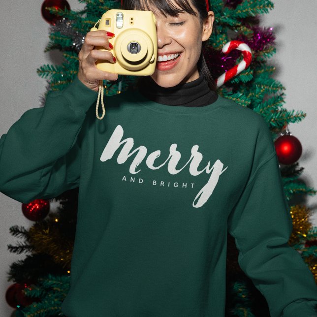 Modern Minimalist Merry Script Custom Sweatshirt (Creator Uploaded)