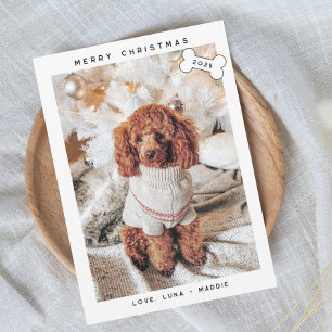 Modern Minimalist Merry Woofmas  Holiday Card