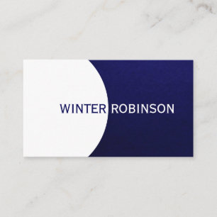 Modern minimalist midnight blue white geometric business card