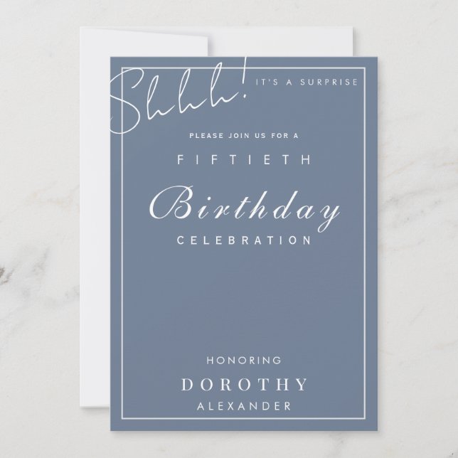 Modern Minimalist Milestone Surprise Birthday Invitation (Front)
