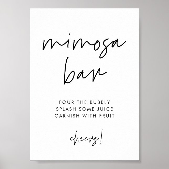 Modern Minimalist Mimosa bar sign (Front)