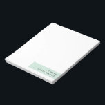 Modern Minimalist Mint Green Pastel Notepad<br><div class="desc">A stylish minimalist personalised notepad design with modern typography which can easily be personalised with your own name. The design features a stylish horizontal banner in mint green.</div>