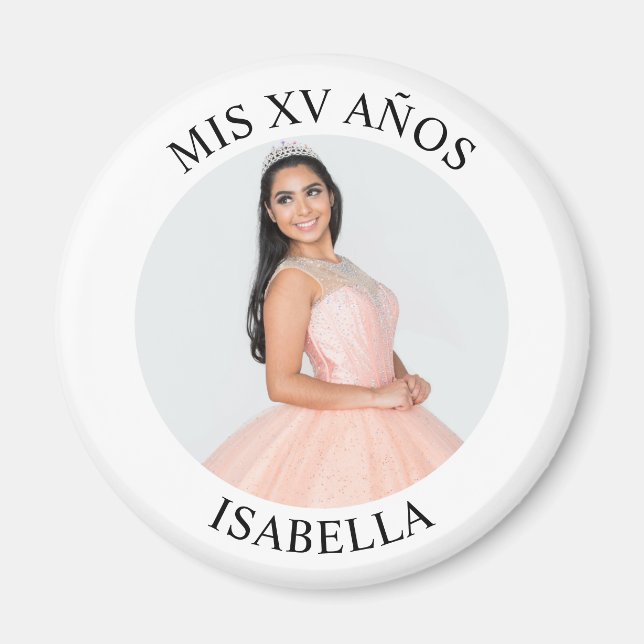 Modern Minimalist Mis XV Años Photo Magnet (Front)