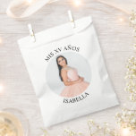 Modern Minimalist Mis XV Años Round Photo Favour Bags<br><div class="desc">Create your own personalised white border round photo paper favour bags for your her 15th birthday. Customise the solid white background colour or the black text colour to match your photo. If you change the font type or size, you can fine tune the curvature of the text in small increments....</div>