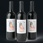 Modern Minimalist Mis XV Años Round Photo Wine Label<br><div class="desc">Create your own personalised white border round photo sparkling apple cider labels for your her 15th birthday. Customise the solid white background colour or the black text colour to match your photo. If you change the font type or size, you can fine tune the curvature of the text in small...</div>