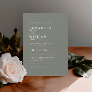 Modern minimalist mix & match elegant wedding invitation